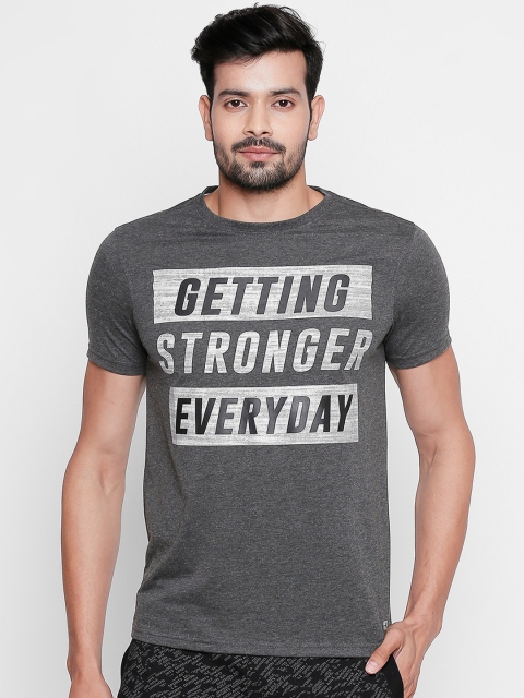 

Ajile by Pantaloons Men Charcoal Grey Printed Round Neck T-shirt