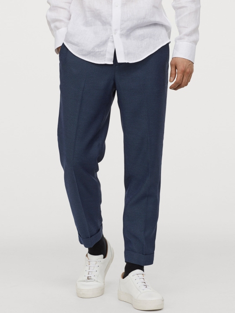 

H&M Men Blue Suit Trousers Slim Fit