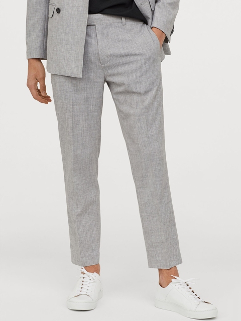 

H&M Men Grey Suit Trousers Slim Fit