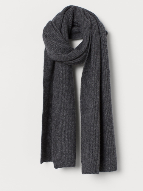 

H&M Women Charcoal Grey Solid Cashmere Scarf