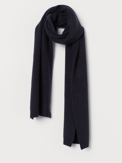 

H&M Women Navy Blue Solid Cashmere Scarf