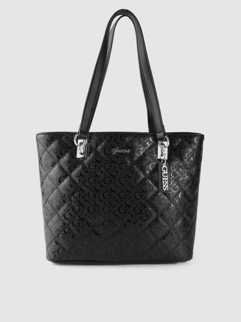 

GUESS Black Textured Quilted Shoulder Bag
