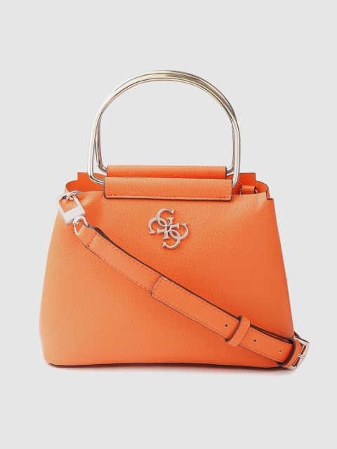

GUESS Orange Solid Handheld Bag