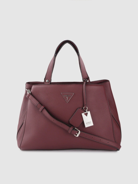 

GUESS Women Burgundy Solid Handheld Bag