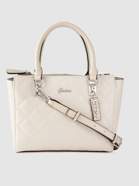 

GUESS Off-White Textured Quilted Handheld Bag