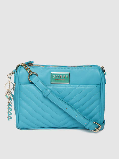 

GUESS Turquoise Blue Quilted Sling Bag