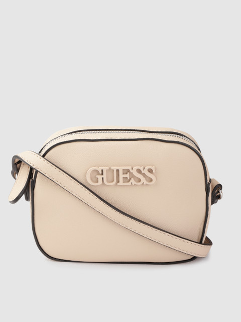 

GUESS Beige Solid Small Sling Bag