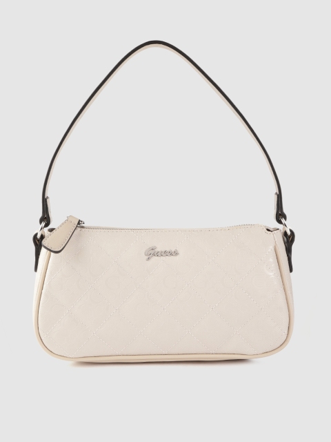 

GUESS Beige Textured Quilted Shoulder Bag