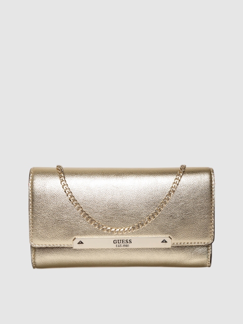 

GUESS Gold-Toned Solid Clutch