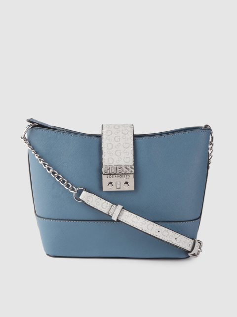 

GUESS Blue Solid Sling Bag