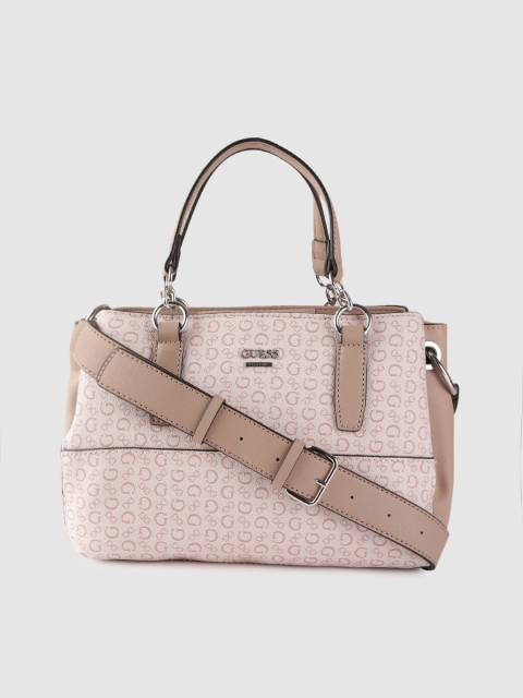 

GUESS Pink Brand Logo Printed Handheld Bag