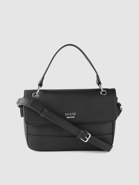 

GUESS Black Solid Satchel Bag