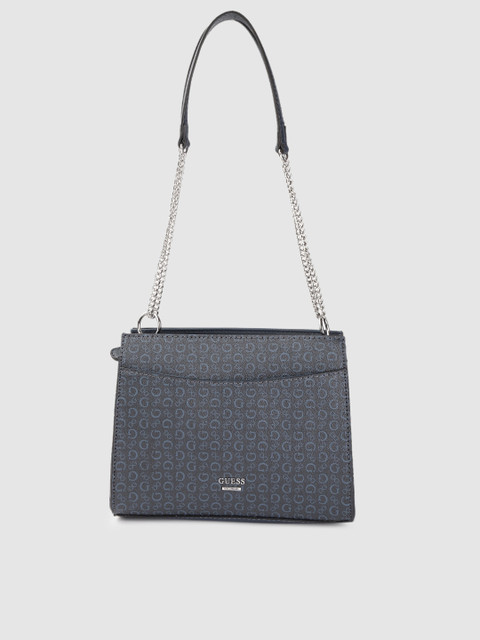 

GUESS Navy Blue Printed Shoulder Bag