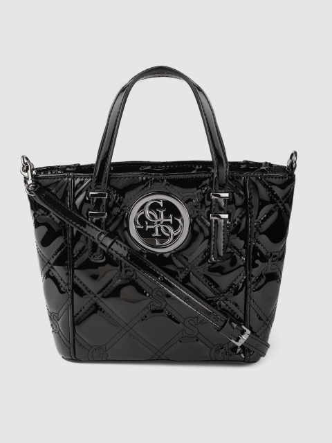 

GUESS Women Black Quilted Handheld Bag