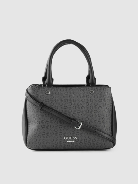 

GUESS Charcoal Grey & Black Printed Handheld Bag