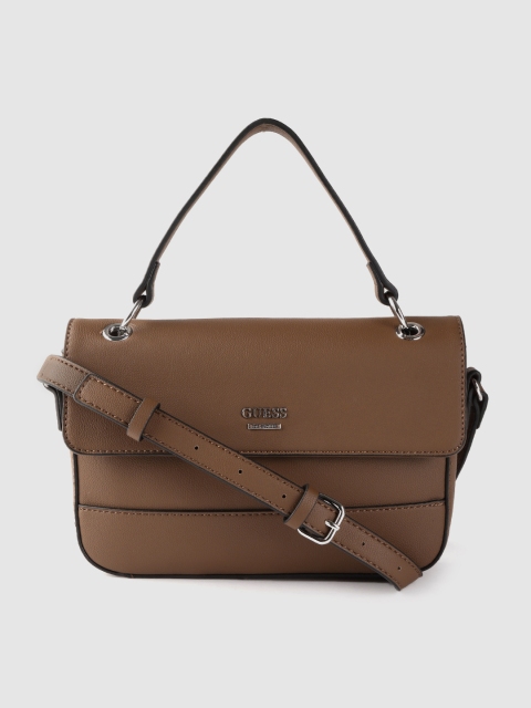 

GUESS Brown Solid Satchel Bag