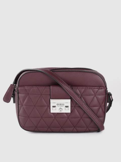 

GUESS Women Burgundy Quilted Sling Bag