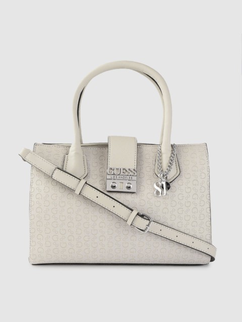 

GUESS Off-White Textured Handheld Bag