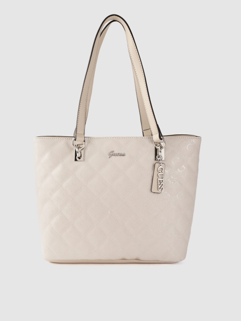 

GUESS Off-White Textured Quilted Shoulder Bag