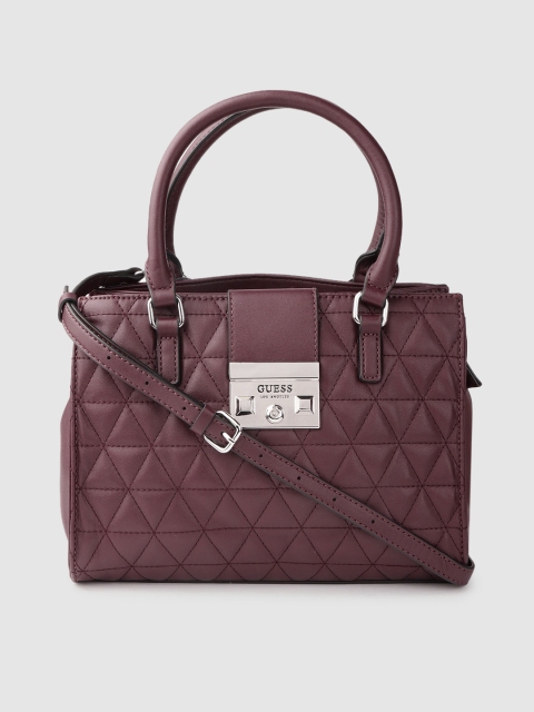 

GUESS Burgundy Quilted Handheld Bag