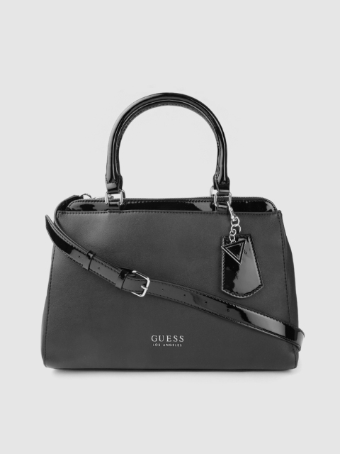 

GUESS Black Solid Handheld Bag with Detachable Sling Strap
