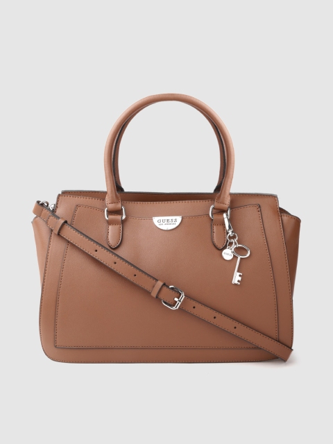 

GUESS Brown Solid Handheld Bag