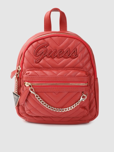 

GUESS Women Red Quilted Small Backpack