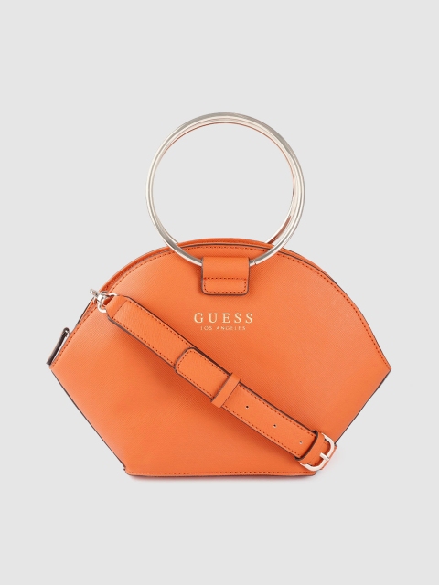 

GUESS Women Orange Solid Handheld Bag