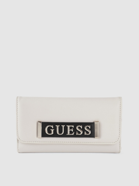 

GUESS Women Off-White Solid Three Fold Wallet
