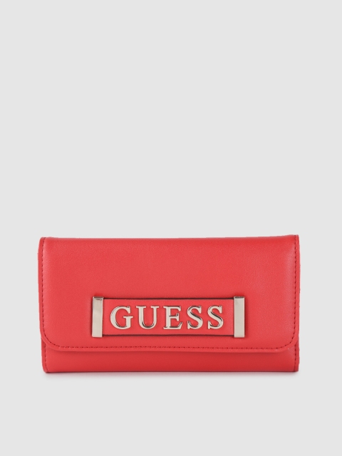 

GUESS Women Red Solid Three Fold Wallet