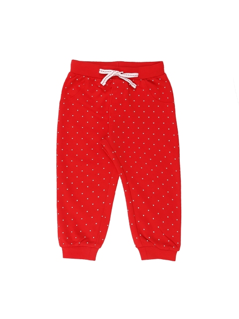 

Pantaloons Baby Girls Red Regular Fit Printed Joggers