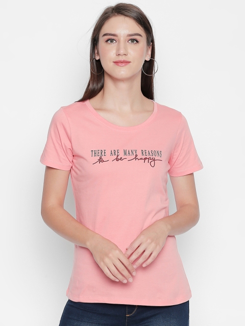 

Honey by Pantaloons Women Pink Printed Round Neck T-shirt