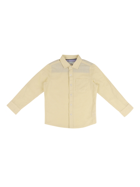 

Pantaloons Junior Boys Yellow Regular Fit Solid Casual Shirt