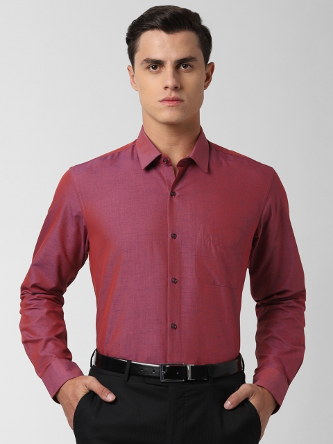 

Peter England Men Magenta Regular Fit Self Design Shirt