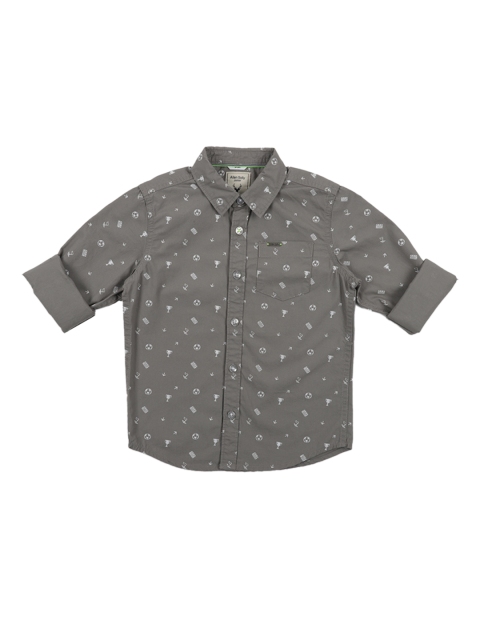 

Allen Solly Junior Boys Grey Regular Fit Printed Casual Shirt