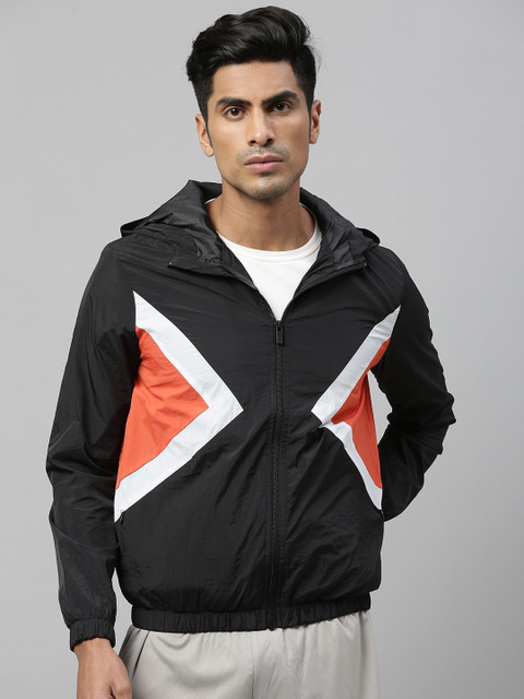 

HRX by Hrithik Roshan Men Black Colourblocked Rapid-Dry Antimicrobial Lifestyle Jacket