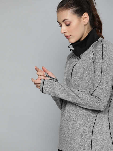 

HRX by Hrithik Roshan Women Grey Melange Solid Rapid-Dry Training Sweatshirt