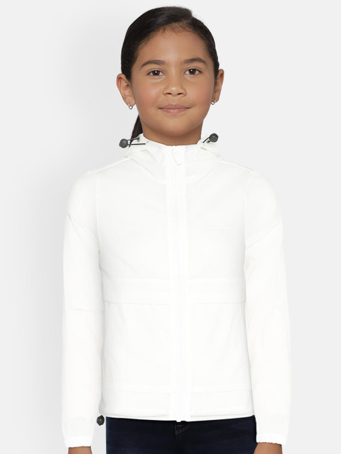 

HRX by Hrithik Roshan Girls White Solid Antimicrobial, Rapid-Dry Active Jacket