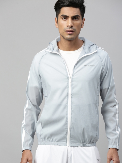 

HRX by Hrithik Roshan Men Grey Solid Rapid-Dry Antimicrobial Running Sporty Jacket