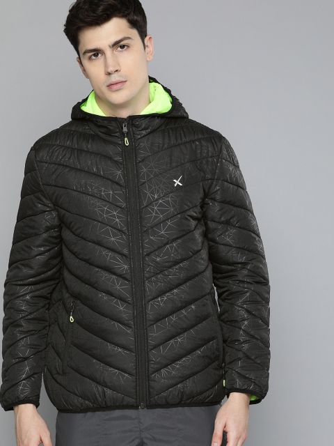 

HRX by Hrithik Roshan Men Black Printed Rapid-Dry Antimicrobial Running Jacket