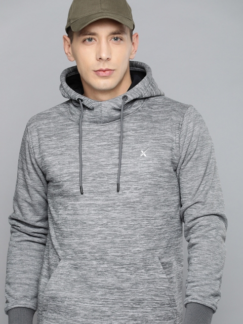 

HRX by Hrithik Roshan Men Grey Solid Rapid-dry Antimicrobial Hooded Training Sweatshirt
