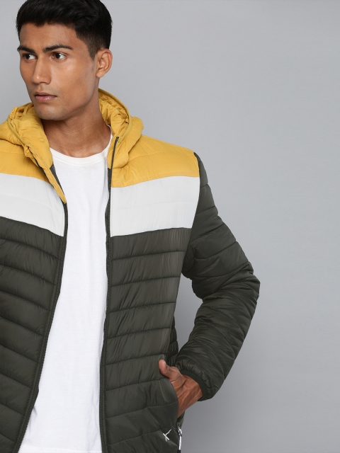 

HRX by Hrithik Roshan Men Olive Green Colourblocked Rapid-Dry Antimicrobial Outdoor Jacket