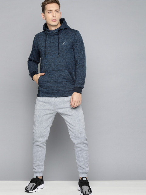 

HRX by Hrithik Roshan Men Navy Blue Solid Hood Rapid-dry Antimicrobial Training Sweatshirt