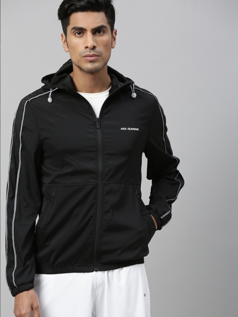 

HRX by Hrithik Roshan Men Black Solid Rapid-Dry Antimicrobial Running Jacket