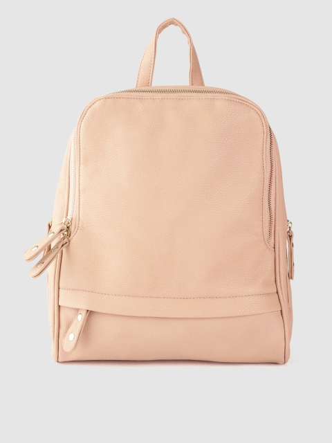 

DressBerry Women Peach-Coloured Solid Backpack
