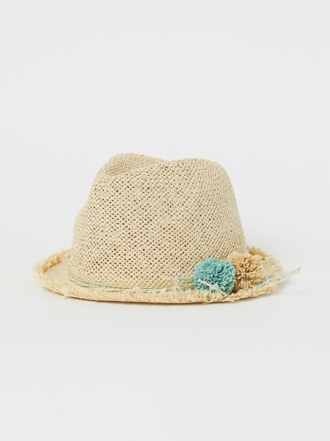 

H&M Women Beige Glittery straw hat