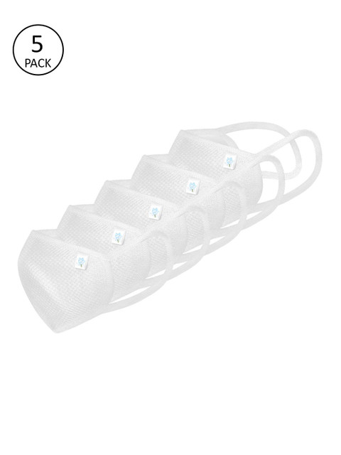 

Ahalyaa Unisex 5 Pcs 3 Ply Protective Outdoor Mask, White