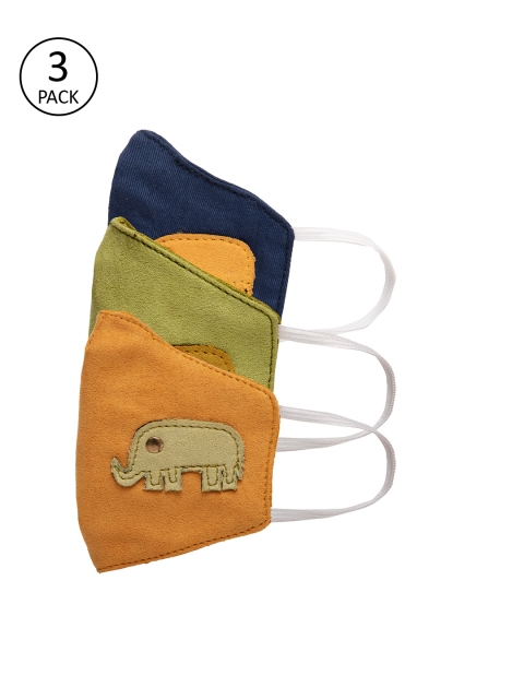 

Yelloe Kids Pack of 3 Reusable 3-Layers Outdoor Masks, Green