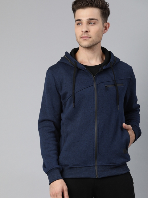 

HRX by Hrithik Roshan Men Navy Blue Solid Hooded Sweatshirt