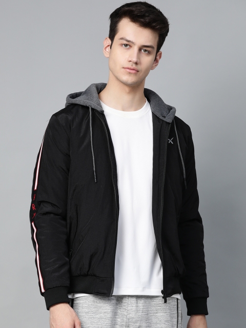 

HRX by Hrithik Roshan Men Black Hooded Solid Sporty Jacket